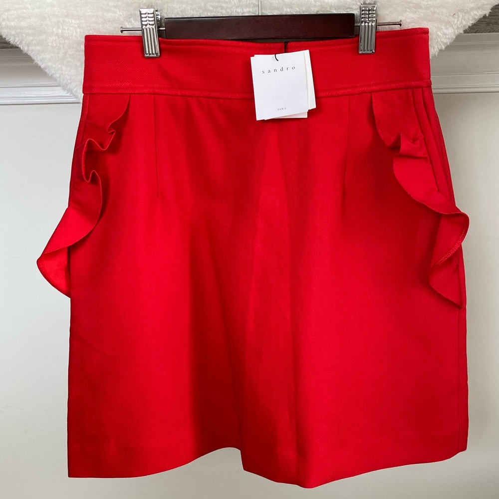 NWT Sandro Paris Ruffle Detail Skirt